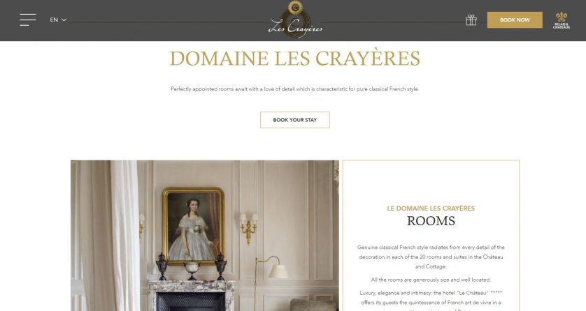 Les Crayères Hotel - Room page - Website by Cendyn