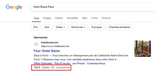 Google Search ads x Travel Feeds integration